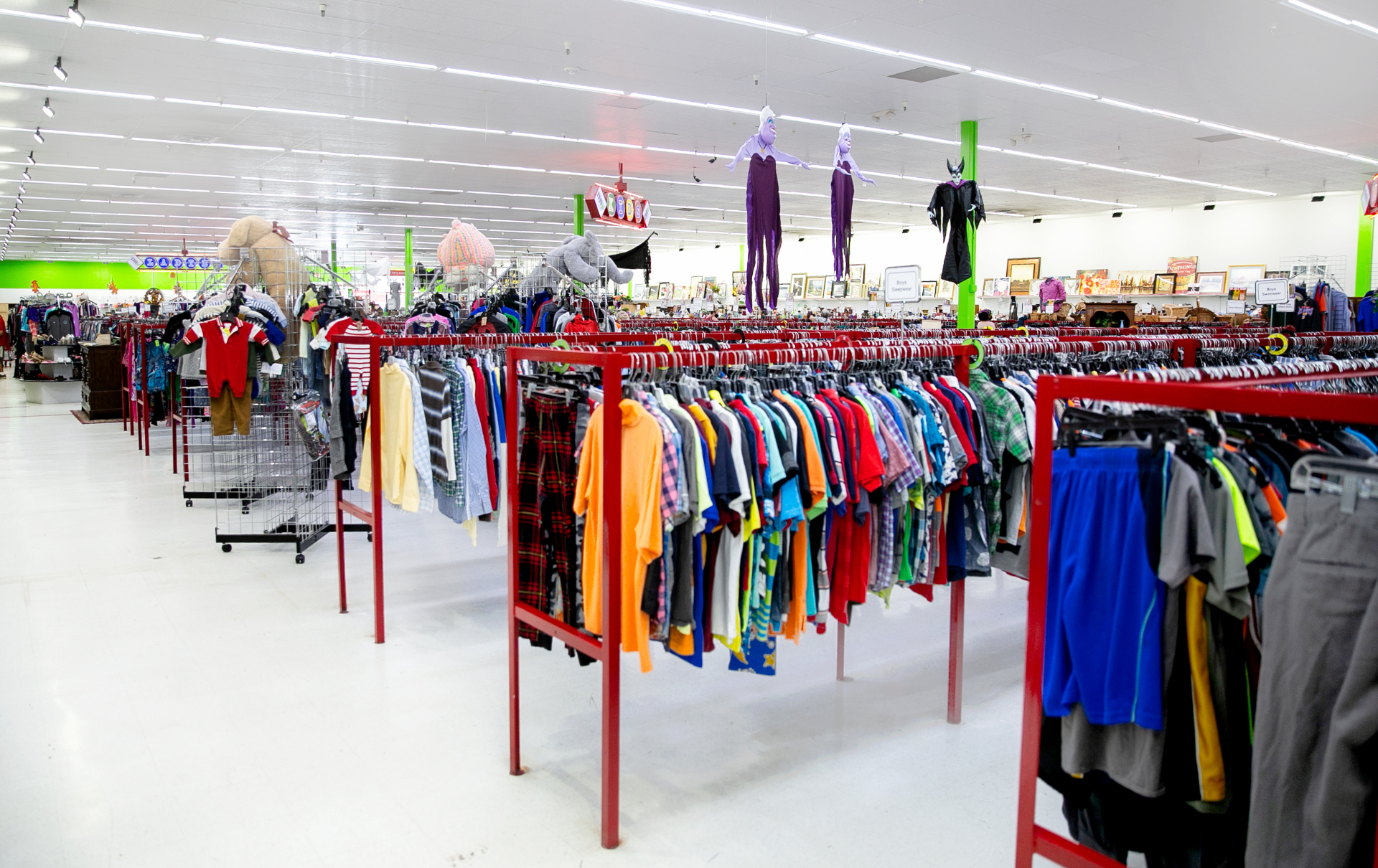 Clothing racks inside Blue Springs store