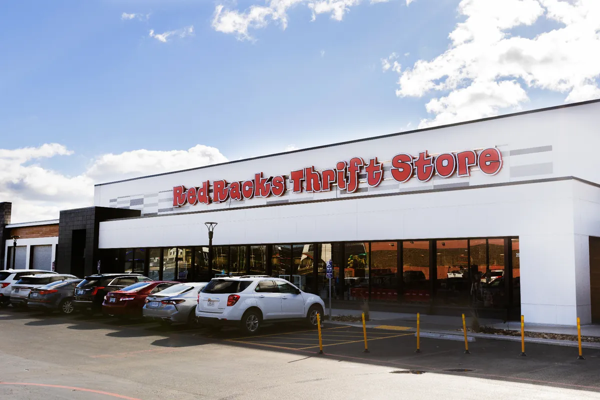 Red Racks Thrift Store exterior at the Springfield — E. Sunshine location in Missouri