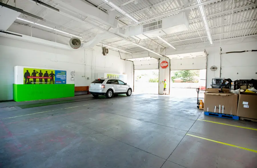 Donation drive-through at Red Racks